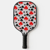 Red Black Clover Club Abstraktes Muster Pickleball Schläger (Rückseite)