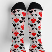 Red Black Clover Club Abstraktes Muster Socken (Oben)