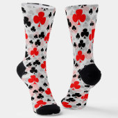 Red Black Clover Club Abstraktes Muster Socken (Gewinkelt)