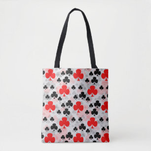 Red Black Clover Club Abstraktes Muster Tasche