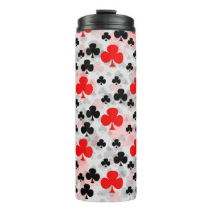 Red Black Clover Club Abstraktes Muster Thermosbecher