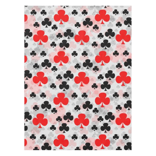 Red Black Clover Club Abstraktes Muster Tischdecke (Vorderseite)