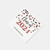 Red Black Confetti Class of 2024 Napkins Serviette (Ecke)