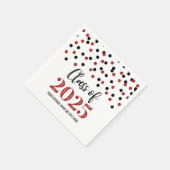 Red Black Confetti Class of 2025 Napkins Serviette (Ecke)