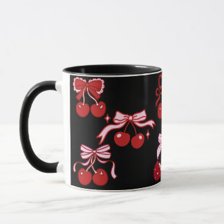 Red Black Coquette Cherry Tasse Hübsches Niedliche