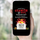 Red Black Crawfish Boil 3 Foto Graduation Party Einladung