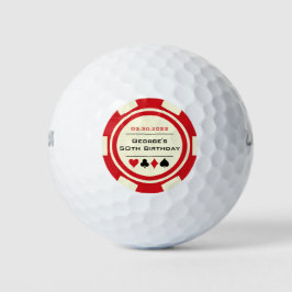 Red Black Creme Poker Chip Vegas Thema Geburtstag Golfball