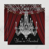 Red Black Cronier Party Einladungen (Vorne/Hinten)