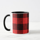  Red Black Crosshatch Buffalo Check Tasse (Links)