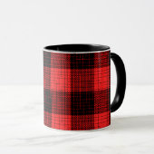  Red Black Crosshatch Buffalo Check Tasse (VorderseiteRechts)