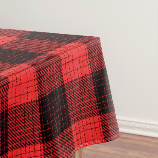  Red Black Crosshatch Buffalo Check Tischdecke (Beispiel)
