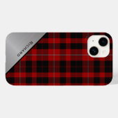 Red & Black Cunningham Kariert & Aluminium Look Case-Mate iPhone Hülle (Rückseite (Horizontal))