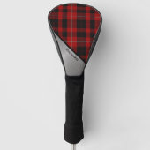 Red & Black Cunningham Kariert & Aluminium Look Golf Headcover (Vorderseite)