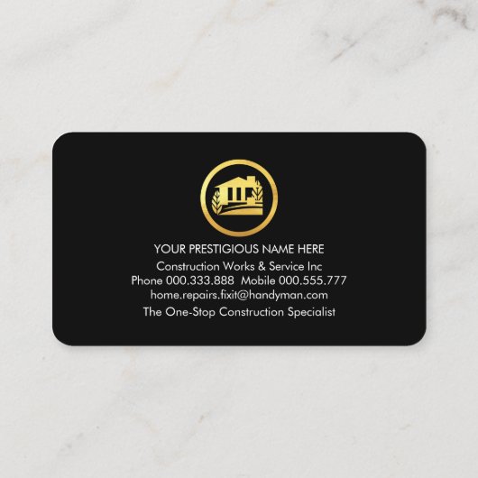 Red Black Curve Construction Builder Visitenkarte (Rückseite)