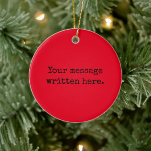 Red Black Custom Ihr Text Hier Personalisiertes Zi Keramik Ornament