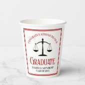 Red Black Custom Law School Graduation Party Pappbecher (Rückseite)