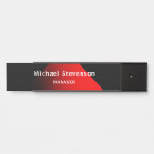 Red Black Customize Name & Title Professionals Türschild (Vorderseite )
