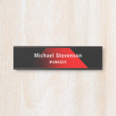 Red Black Customize Name & Title Professionals Türschild (Vorderseite )