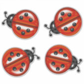 Red Black Cute Ladybugs Aufkleber (Vorderseite)