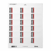 Red & Black Damask Dots Adressenmarkierungen Adressaufkleber (Vorne)