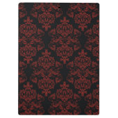 Red Black Damask Elegantes Chic Glam Personalisier Klemmbrett (Rückseite)