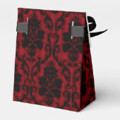Red Black Damask Geschenkschachtel (Rückseite)