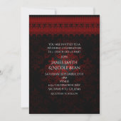 Red Black Damask & Lace Gothic Romantische Einladu Einladung (Vorderseite)