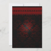 Red Black Damask & Lace Gothic Romantische Einladu Einladung (Rückseite)