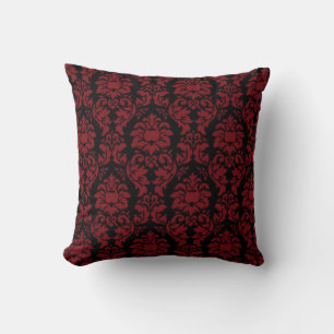 Red & Black Damask Look Cushion Kissen