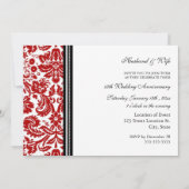 Red Black Damask Party Einladung zum 15. Jahrestag (Rückseite)