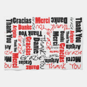 Red Black Danke Word Cloud Geschirrtuch (Horizontal)
