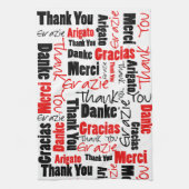 Red Black Danke Word Cloud Geschirrtuch (Vertikal)