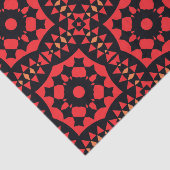 Red & Black Decorative Tribal Geometric Muster Seidenpapier (Ausschnitt)
