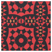 Red & Black Decorative Tribal Geometric Muster Stoff (Nahaufnahme)
