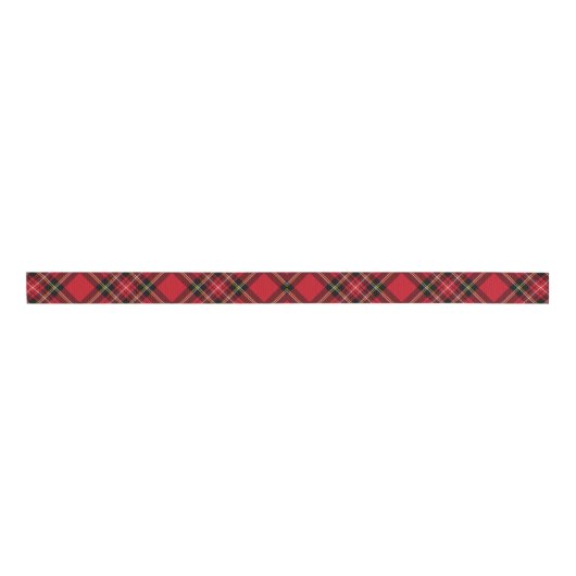 Red Black Diagonal Kariert 1,5 Zoll Ripsband (Vorderseite)