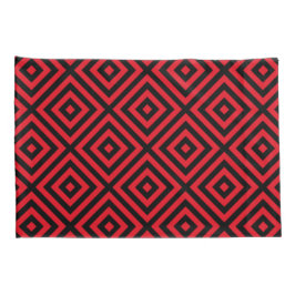 Red Black Diamond Pattern Pillowcase Kissenbezug