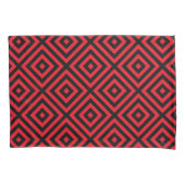 Red Black Diamond Pattern Pillowcase Kissenbezug (Vorderseite-Links)