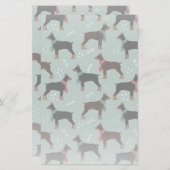 Red & Black Dobermans in Scarves Wintermuster Briefpapier (Vorne/Hinten)