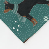 Red & Black Dobermans in Scarves Wintermuster Fleecedecke (Ecke)