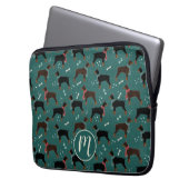 Red & Black Dobermans in Scarves Wintermuster Laptopschutzhülle (Vorderseite Links)