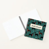 Red & Black Dobermans in Scarves Wintermuster Notizblock (Innenseite)