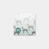 Red & Black Dobermans in Scarves Wintermuster Post-it Klebezettel (Vorderseite)