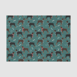 Red & Black Dobermans in Scarves Wintermuster Seidenpapier