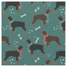 Red & Black Dobermans in Scarves Wintermuster