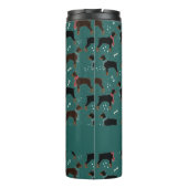 Red & Black Dobermans in Scarves Wintermuster Thermosbecher (Rückseite)