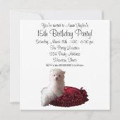 Red Black Dot Welpe 15. Geburtstag Einladung (Rückseite)