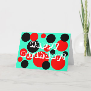 Red & Black Dots - Alles Gute zum Geburtstag! Karte
