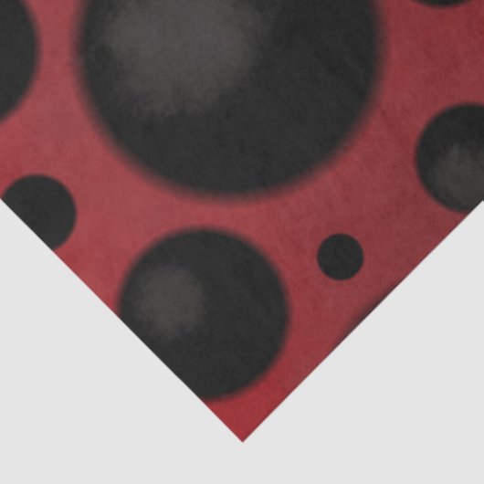 Red Black Dots Circles Funky Pattern Decoupage Seidenpapier (Detail)