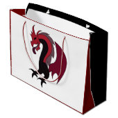 Red Black Dragon Mythical Creature Große Geschenktüte (Rückseite Schrägansicht)