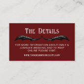 Red Black Dragon Wings Fantasy Wedding Details Begleitkarte (Vorderseite)